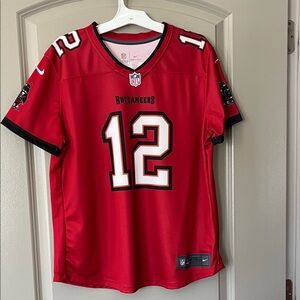 Tom Brady Nike Red Buccaneers #12 Football Jersey - Black & White Accents